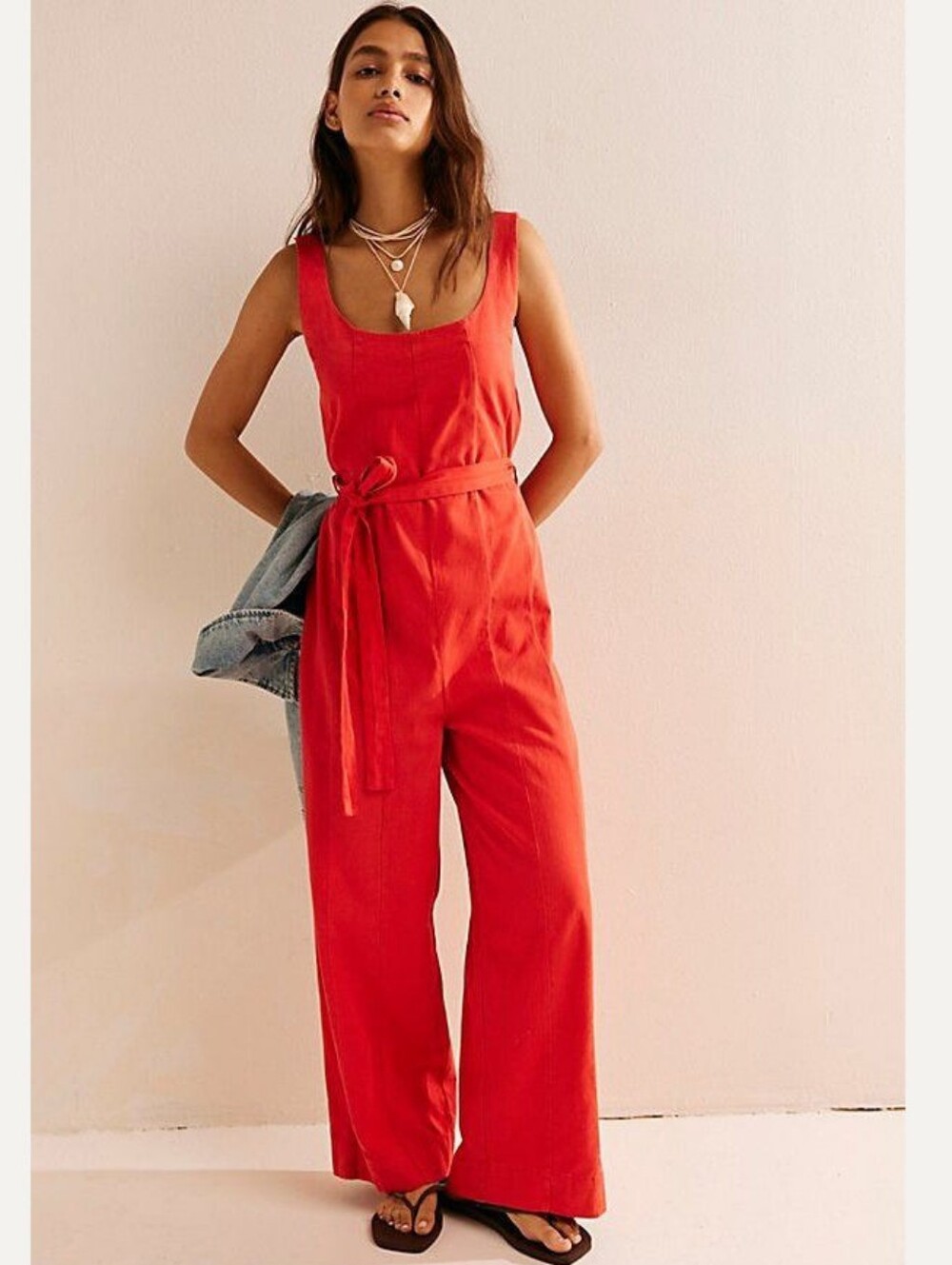 Free People “Free-Est Kirstie” Open Back Jumpsuit Size S/P